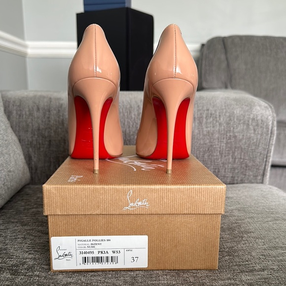 Christian Louboutin Tan Red Heels - Picture 1 of 5